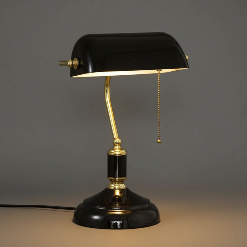 European Glass Table Lamp | Classic Bedside or Desk Lamp
