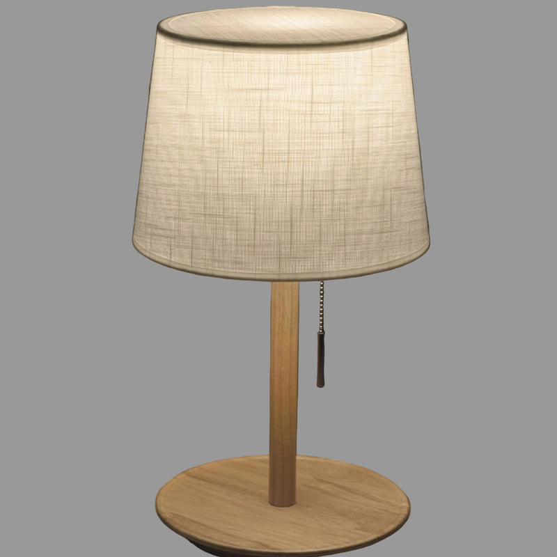 Gentle Glow | Nordic Walnut Table Lamp with Soft Shade