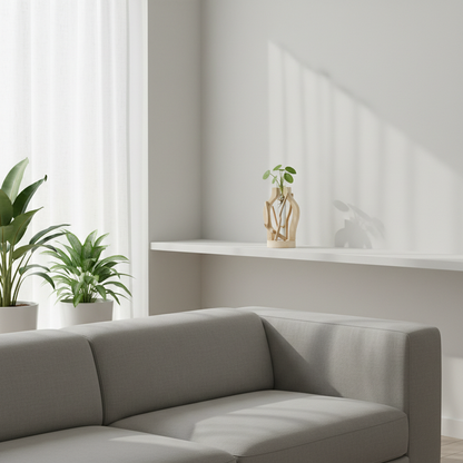 Natural Wooden Vase | Unique Home Plant Decoration